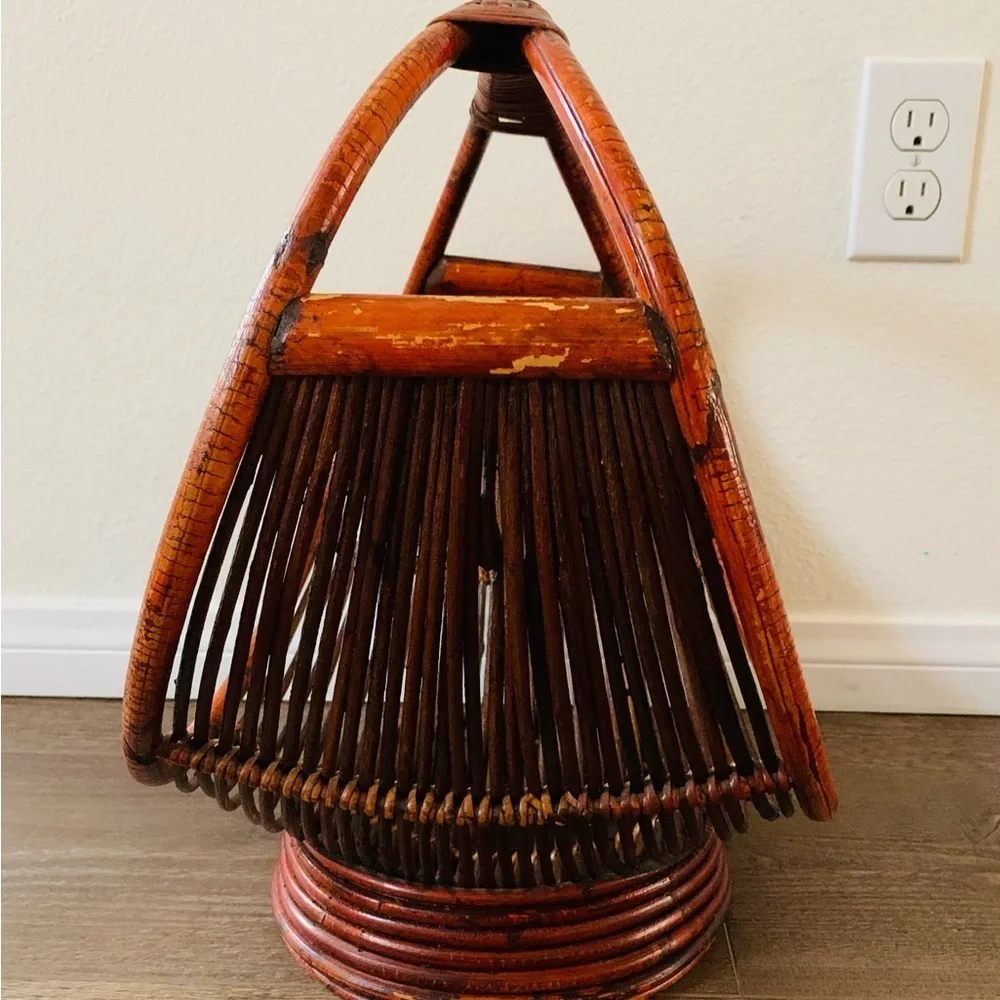 Vintage bamboo magazine holder